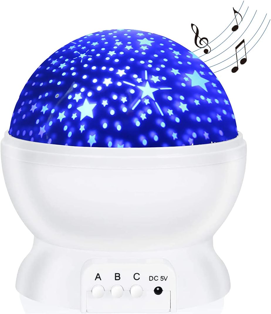 Night Light Projector with Music Star Projector, 360° Rotation for Kids Sensory Lights