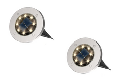 Solar panel top view of pathway light


