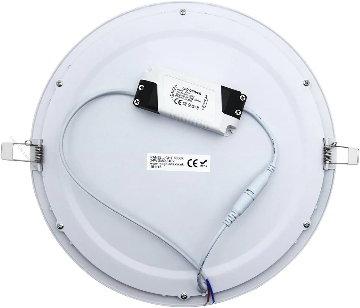 24w LED Round Recessed Ceiling Panel Down Light Flat Ultra Slim Lamp Cool White 7000K Super Bright 300mm x 300mm
