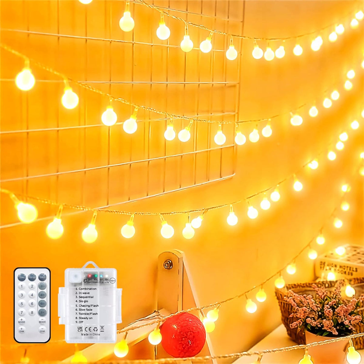 Fairy Lights Battery Operated Christmas Fairy Lights 5M 50 LEDs Warm White Waterproof Battery Fairy Lights