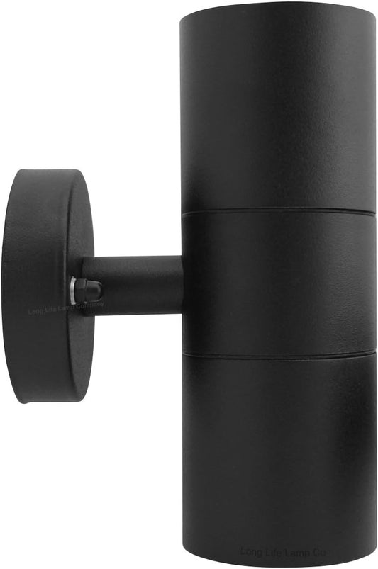 Modern Black Double Up Down Outdoor Stainless Steel Wall Light, Use GU10 IP65