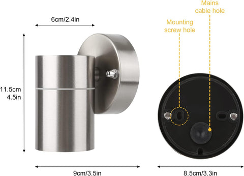 Wall light in rainy conditions, demonstrating its IP44 waterproof protection
