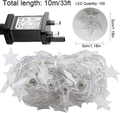 LED String Lights, 100 LED Star Fairy Lights 33 feet 8 Modes Wire Lights - thelights4u.com