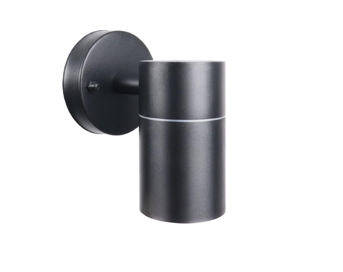 Outdoor Wall Lights, GU10 Base Up Down Exterior Wall Sconce, IP44 Black Stainless Steel Single Outside Wall Light for Garden, Patio, Balcony, Porch