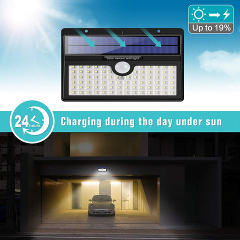 Solar panel on top of outdoor LED light

