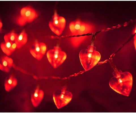 Homeleo 25ft 50 LED Heart Shaped String Lights for Valentines Day Decorations Mothers Day Party Bedroom Classroom Decorations Anniversary Decor Princess Girls Play Tent Decoration - thelights4u.com