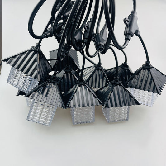LED Festoon String Lights Outdoor, 10 Bulbs, Warm White 3000K, Connectable, AC220-240V, Durable & Weatherproof Festoon Lights