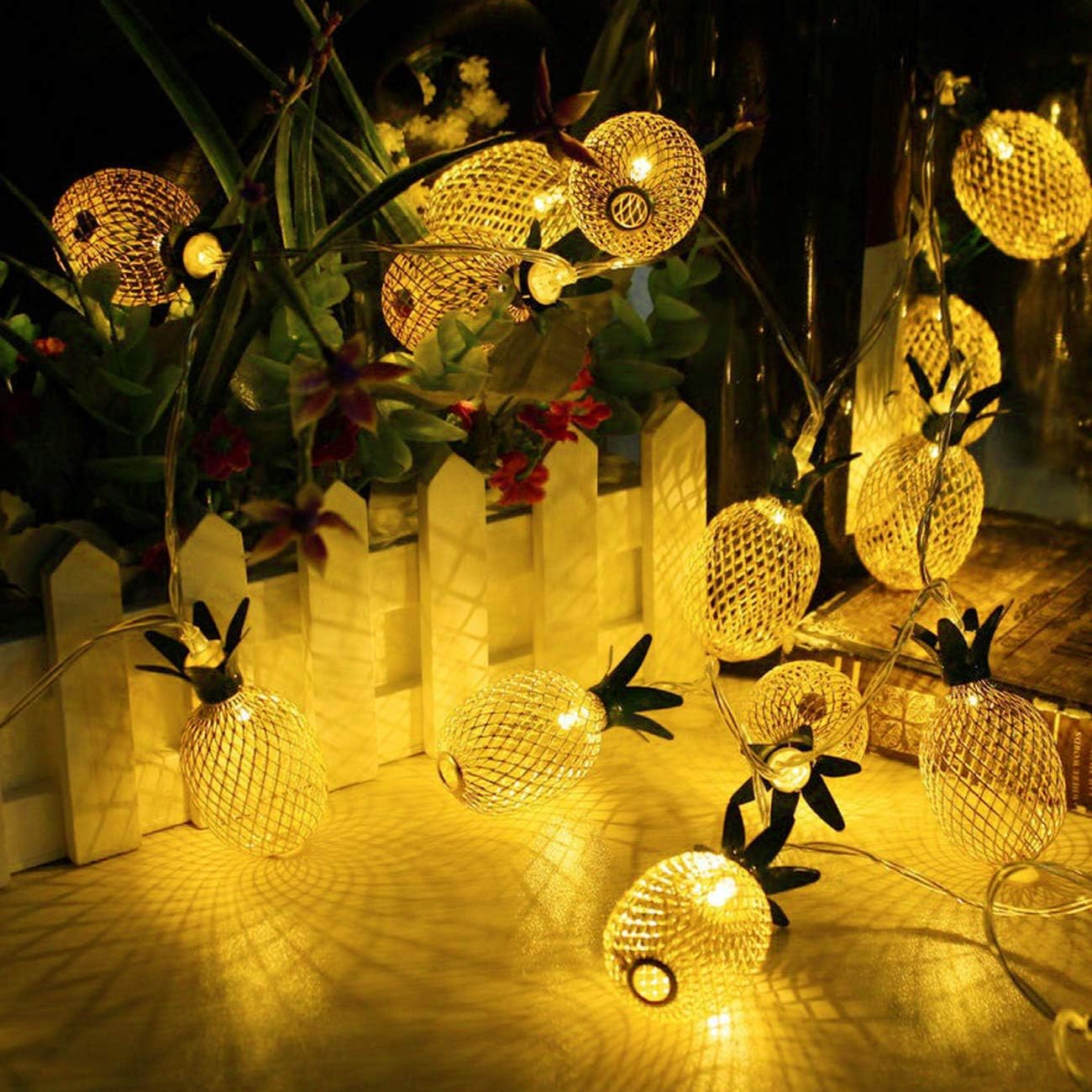 20 LED Pineapple Fairy String Lights Waterproof USB Power