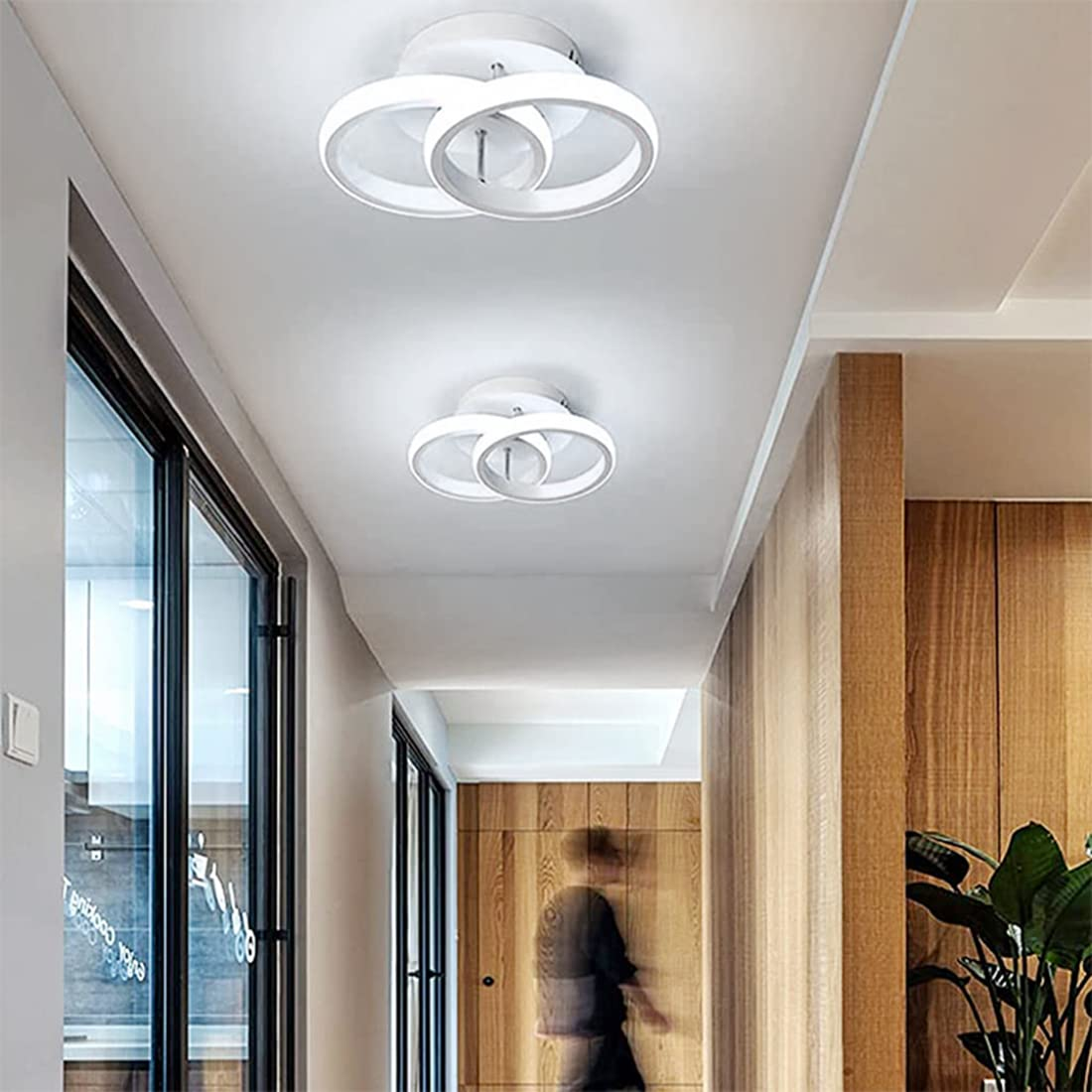 18W Modern LED Ceiling Light, Dual Circle