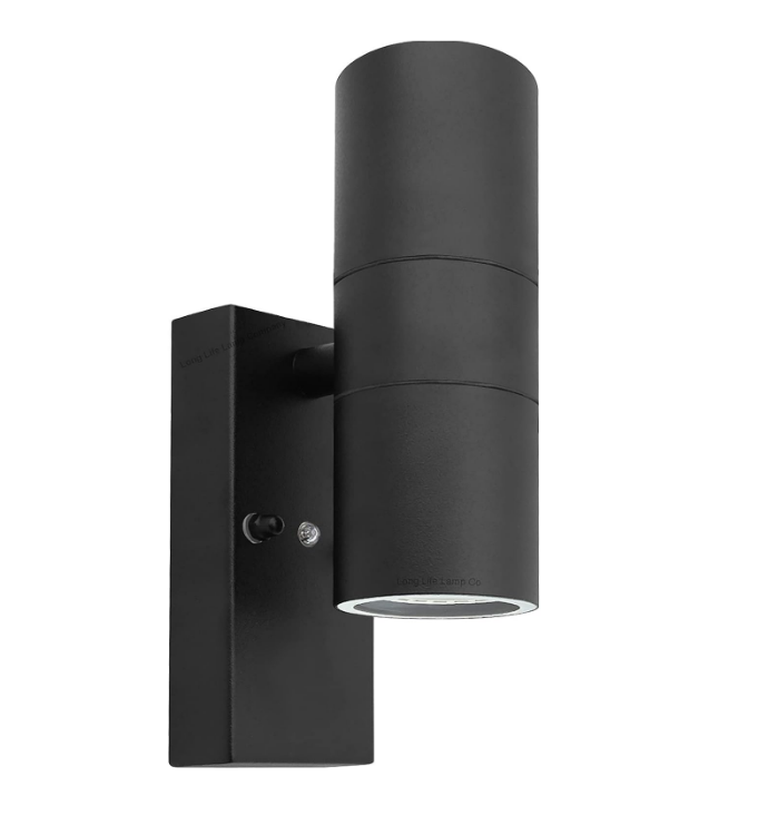 Outdoor Wall Lights Day/Night Sensor, GU10 Base Double Up Down Exterior Wall Sconce, IP44 Waterproof Dawn to Dusk Outside Light for Patio, Garden, Porch, Garage（Bulbs not Included）