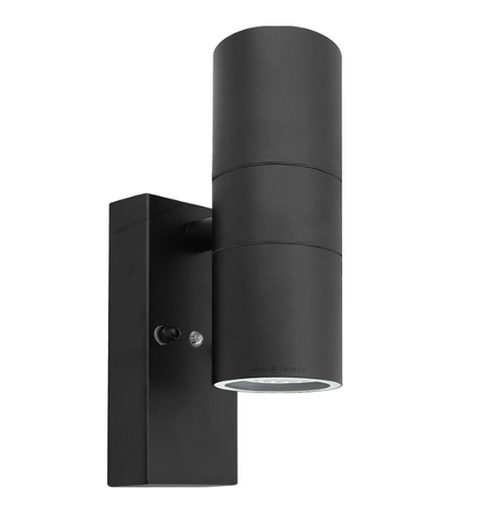 Double up/down lighting effect from exterior wall sconce

