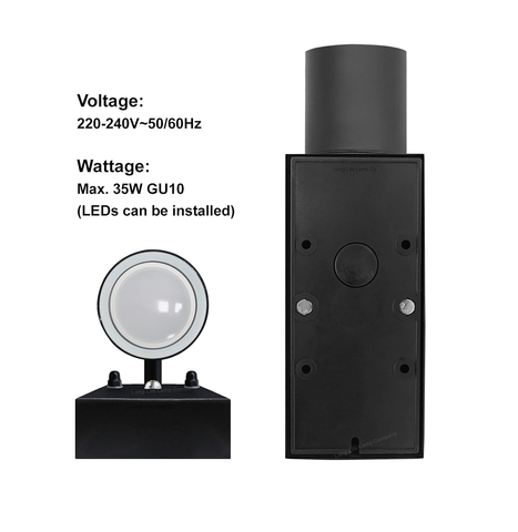 Outdoor garden wall light with up/down lighting effect, dusk till dawn sensor

