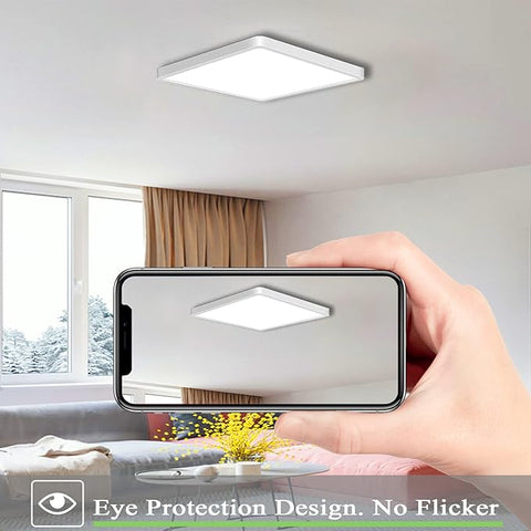 36W LED Ceiling Light 6500K Cool White – 3240LM Square Flush Mount Ceiling Lamp IP44 Waterproof for Kitchen, Bedroom, Bathroom & Hallway