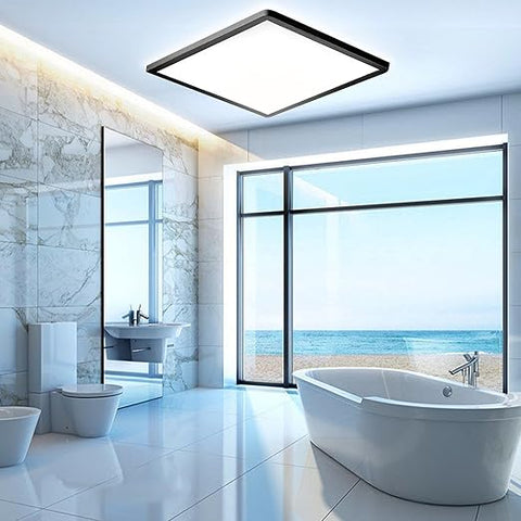 28W Black LED Ceiling Light – 3 Colour CCT (3000K/4500K/6000K) Ultra Slim Flush Mount Panel Light