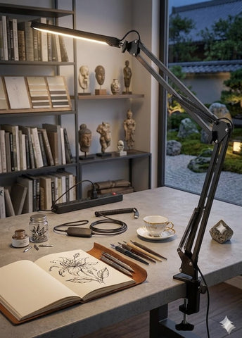 LED Desk Lamp with Bulb Adjustable Table Lamp for Home Office Study Reading