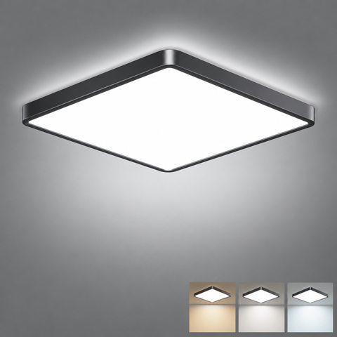 36W LED Ceiling Light 6500K Cool White – 3240LM Square Flush Mount Ceiling Lamp IP44 Waterproof for Kitchen, Bedroom, Bathroom & Hallway