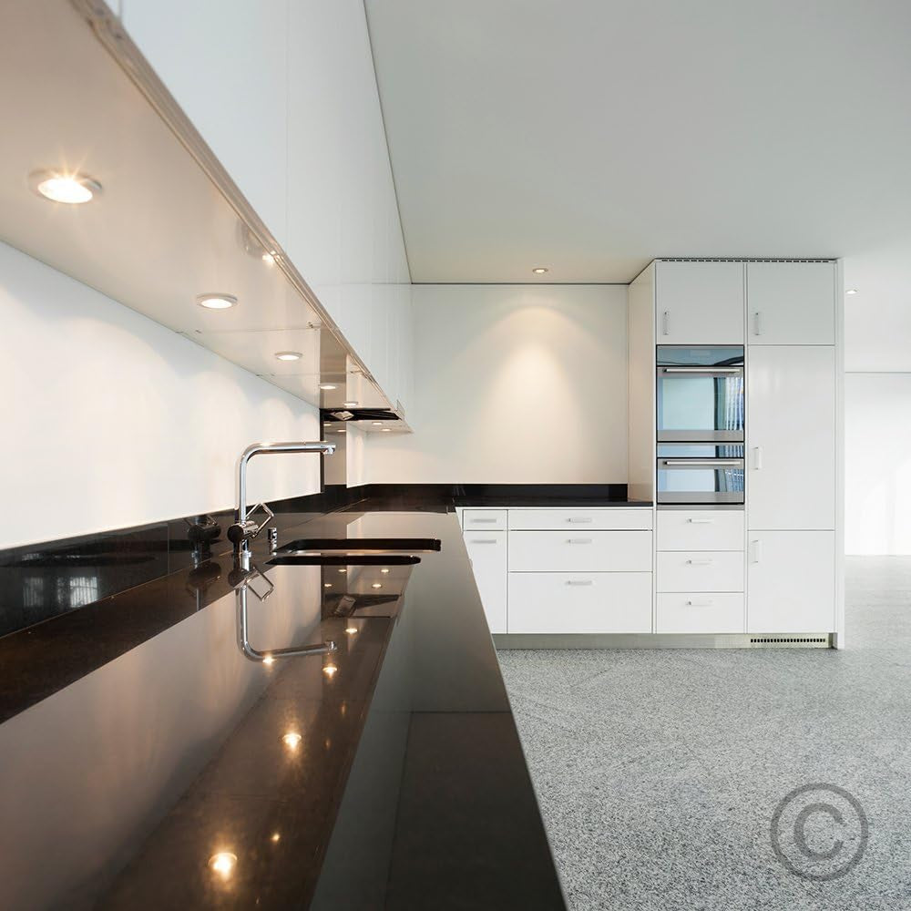 | Shower/Soffit Gloss White Recessed Ceiling Downlights | Bath Recessed Lighting, Home Décor & Improvement Essential | Includes Bulb [6500K Warm White] | Mains Wired