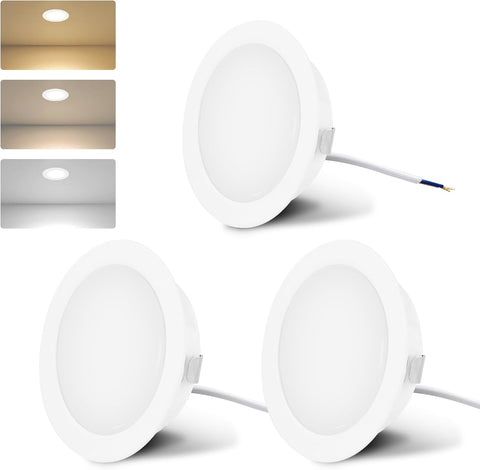 LED Furniture Lights 230V, 4W LED IP44 G4 20Mm Recessed Spotlights for Flat Furniture 3000K/4000K/6000K Kitchen Hood, Bathroom Recessed Spotlight (Nickel, Set of 6)