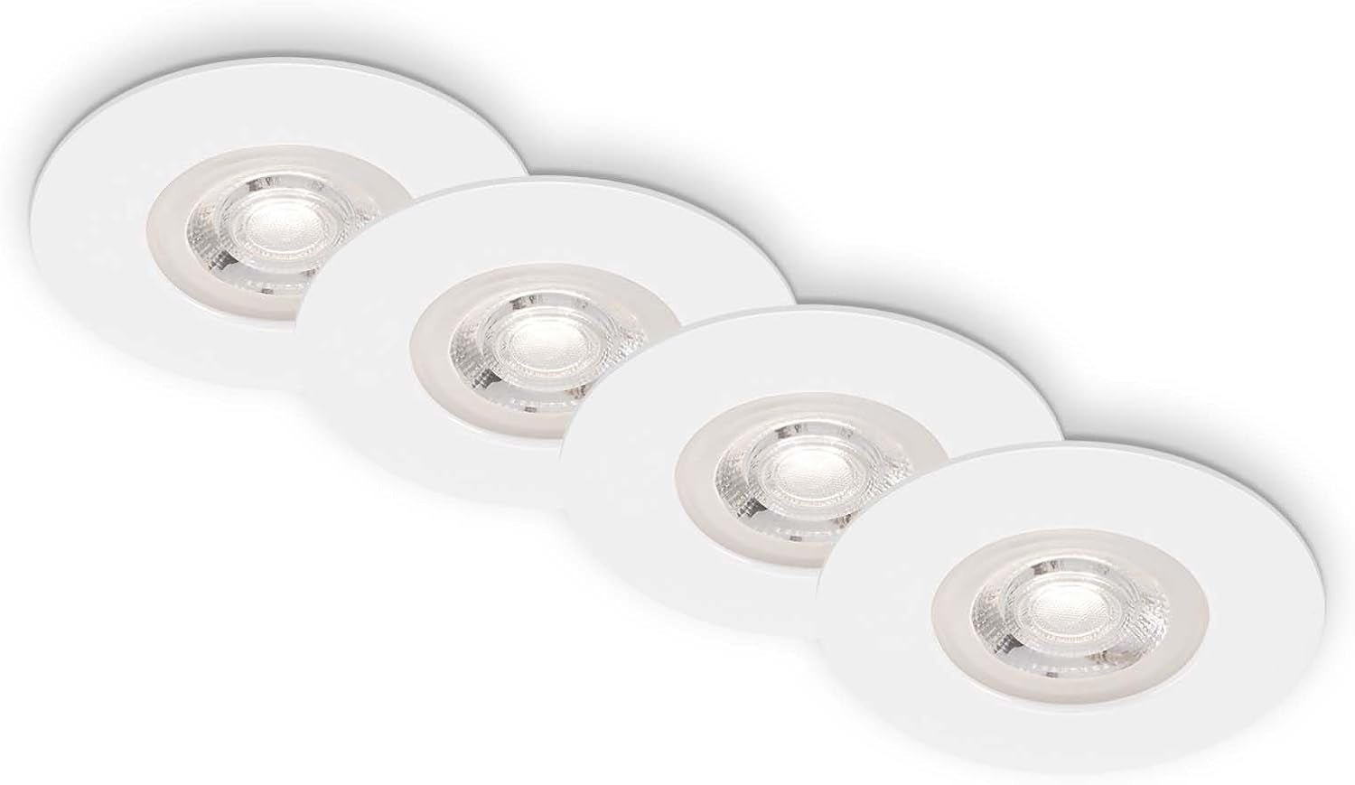 - Set of 4 Recessed Ceiling Lights, Dimmable, Ultra-Flat LED Recessed Lights, Bathroom Recessed Spotlight, Bathroom Recessed Spot IP44, Matt Chrome, 90X25Mm (Dxh)