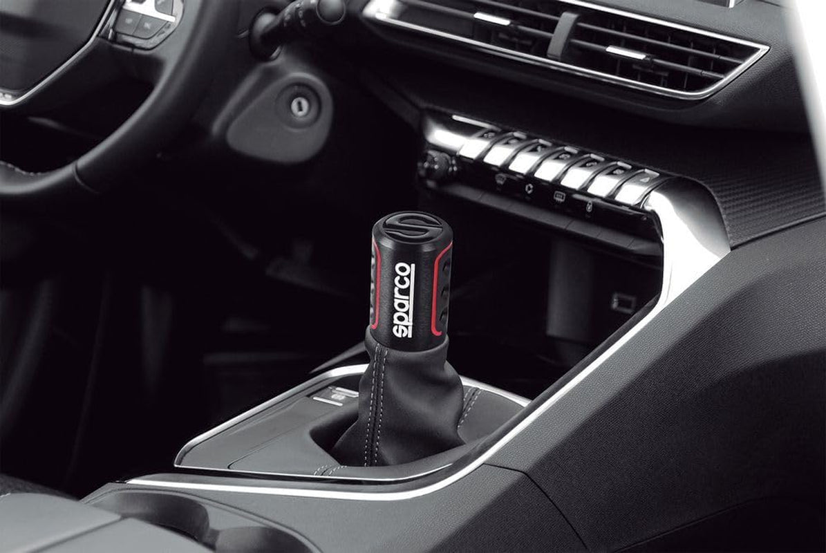 Sparco Lazio Black/Red Manual Gear Shift Knob – Universal Fit