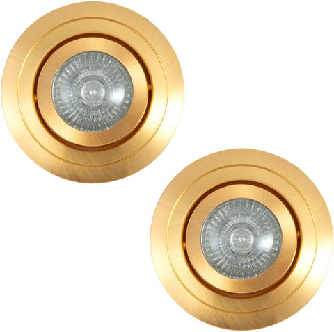 Circular IP65 Recessed Downlights, Matte White | Pack of 2, Bathroom, Tiltable, GU10