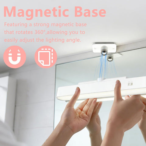 Makeup Mirror Lights,4000Mah Battery Touch Make up Vanity Light Adjustable 3 Colors Brightness,Screw-Free Stick on Lighted for Makeup Vanity Bathroom Mirror (White)