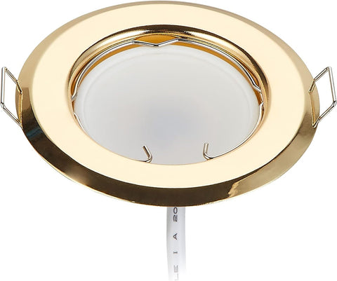 Flat LED Recessed Spotlight Ultra Flat Gold with LED Spot Module 230V I 3 W 320 Lumen I 120° Beam Angle I Dimmable I 55Mm Cut Out I Recessed Light round (Pack of 3 - Warm White)