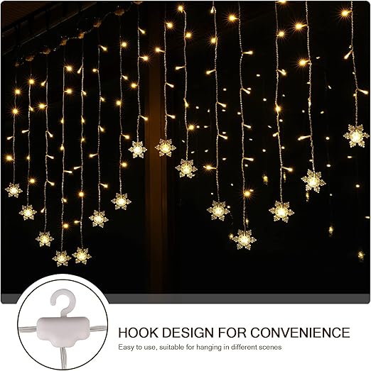 104 LEDs Christmas Snowflakes Window String Lights In UK - Shop Now!