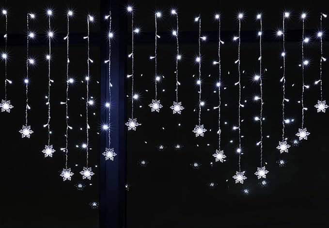 104 LEDs Christmas Snowflakes Window String Lights In UK - Shop Now!