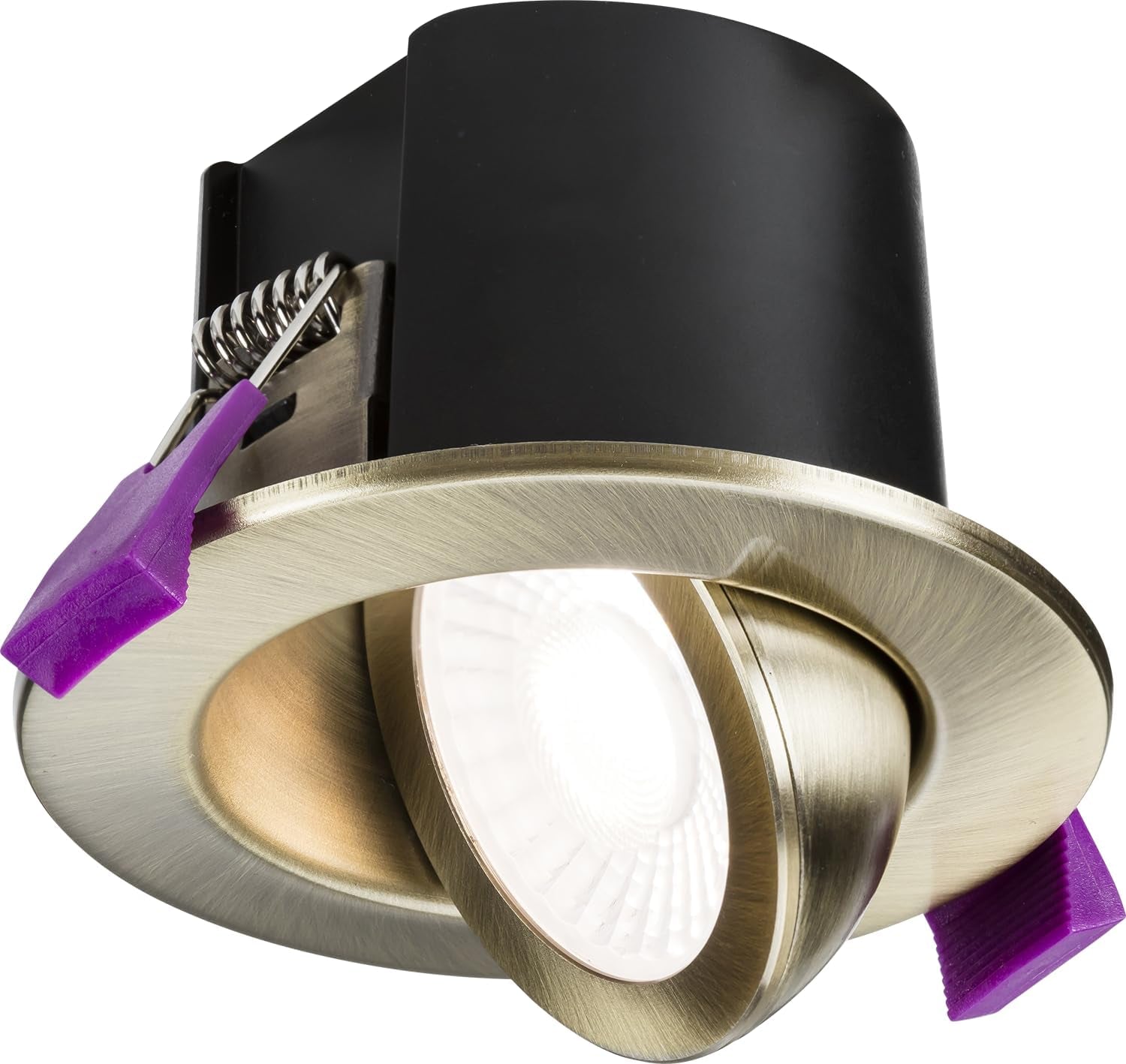 Spektroled Evo Tilt - Fire Rated IP65 Downlight with 2 X Wattage and 4 X CCT - Antique Brass
