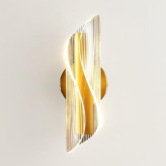 10W Indoor LED Wall Light Spiral Flow Shape Wall Sconce 3 Color Temp Adjustable, Acrylic Wall Lamp Illumination Wall Lighting Fixture for Living Room Bedroom Stair Restaurant Hallway Office