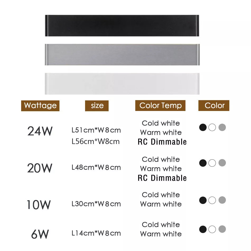10W LED Wall Light Up & Down Indoor Lamp Lights in UK LongStrip Modern