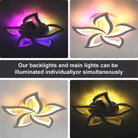 40W LED Ceiling Light – Dimmable Petal Design with Remote