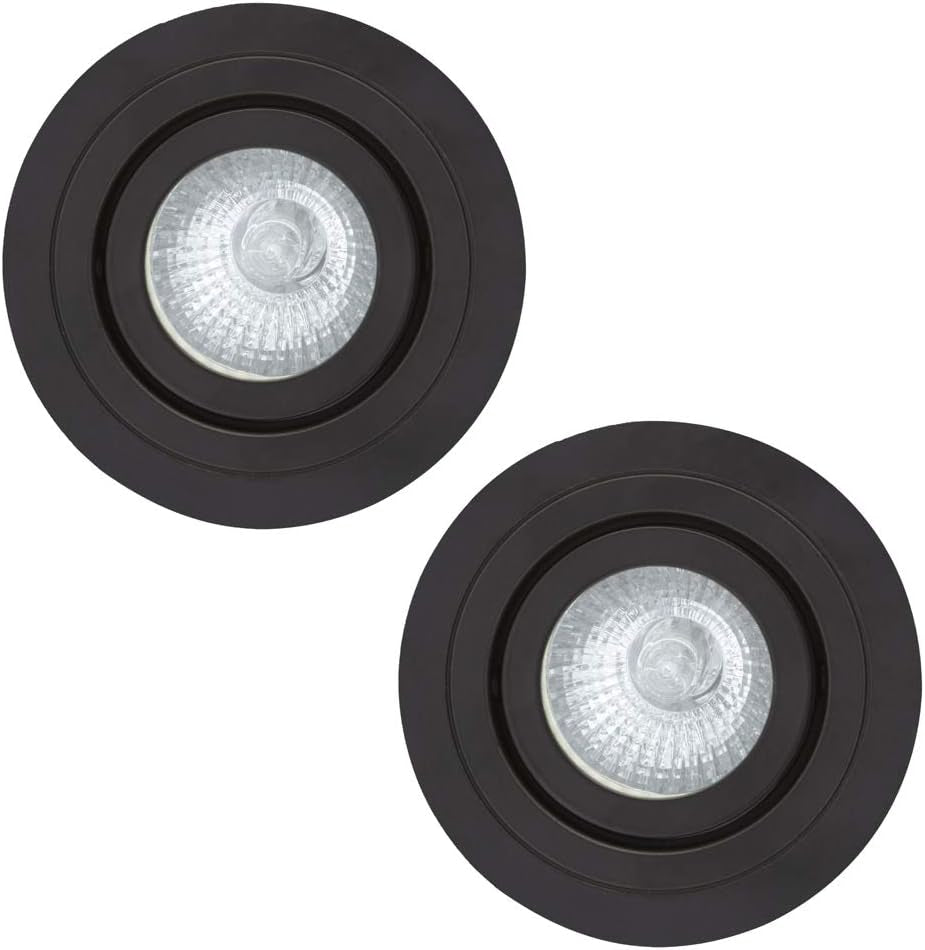 Circular IP65 Recessed Downlights, Matte White | Pack of 2, Bathroom, Tiltable, GU10