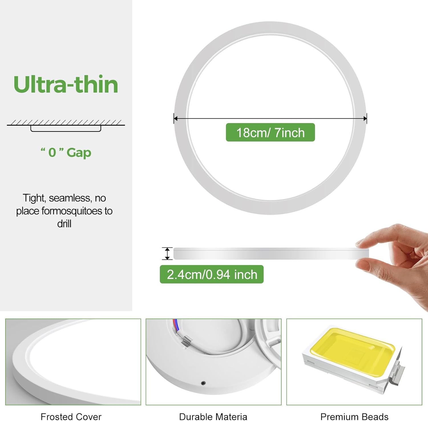 Long-lasting 15W LED Ceiling Light with Modern Aesthetic



