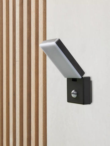 LED outdoor wall light in a driveway lighting up the pathway


