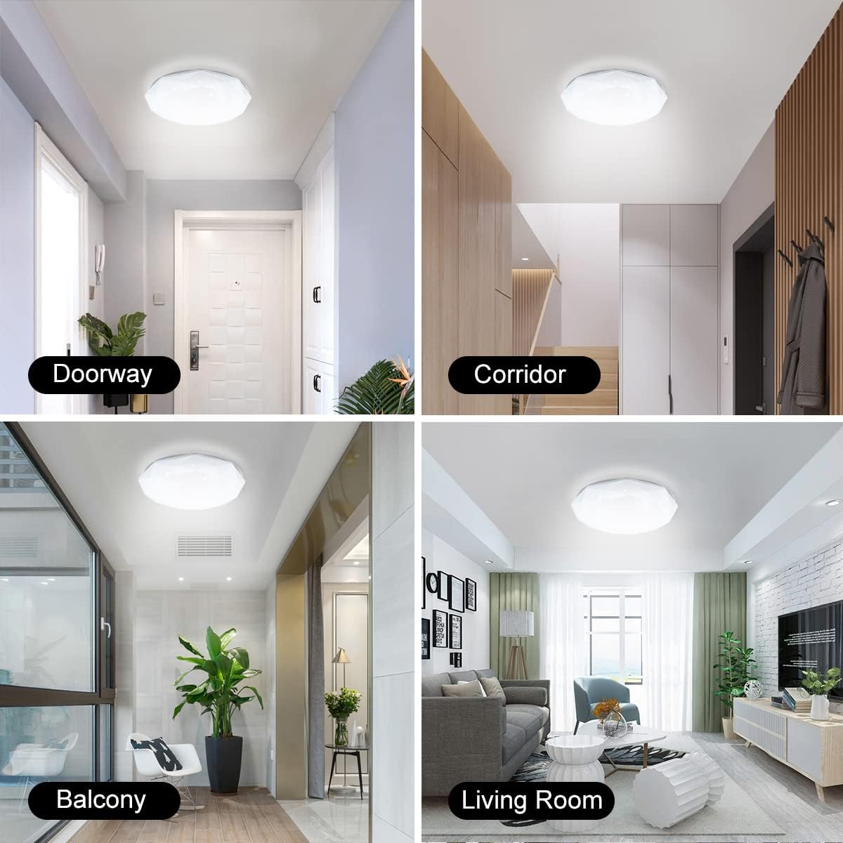 18W LED Ceiling Lights, 83W Equivalent, 3240LM, 6000K Cool White Daylight, LED Ceiling Light for Kitchen, Bedroom, and More