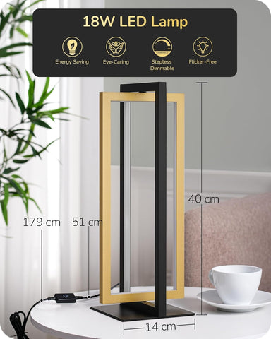 18W LED lamp with dimensions and features displayed