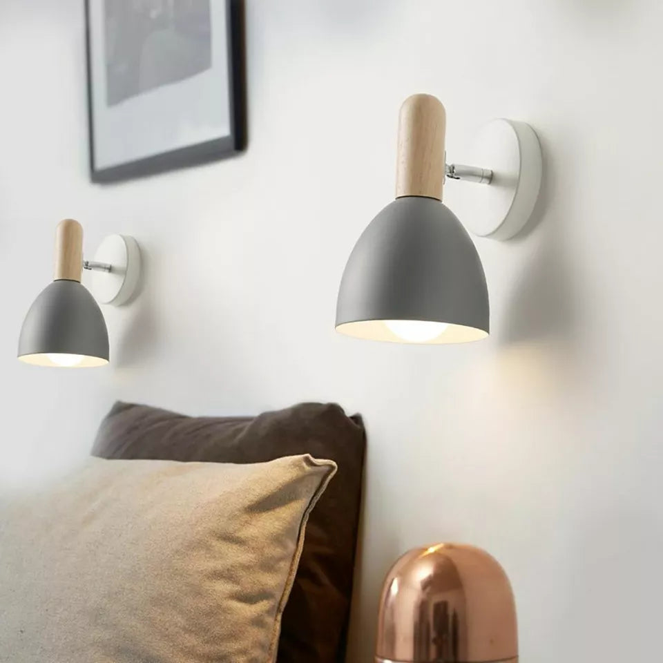 Adjustable Wood Vintage Wall Light 350° Rotatable
