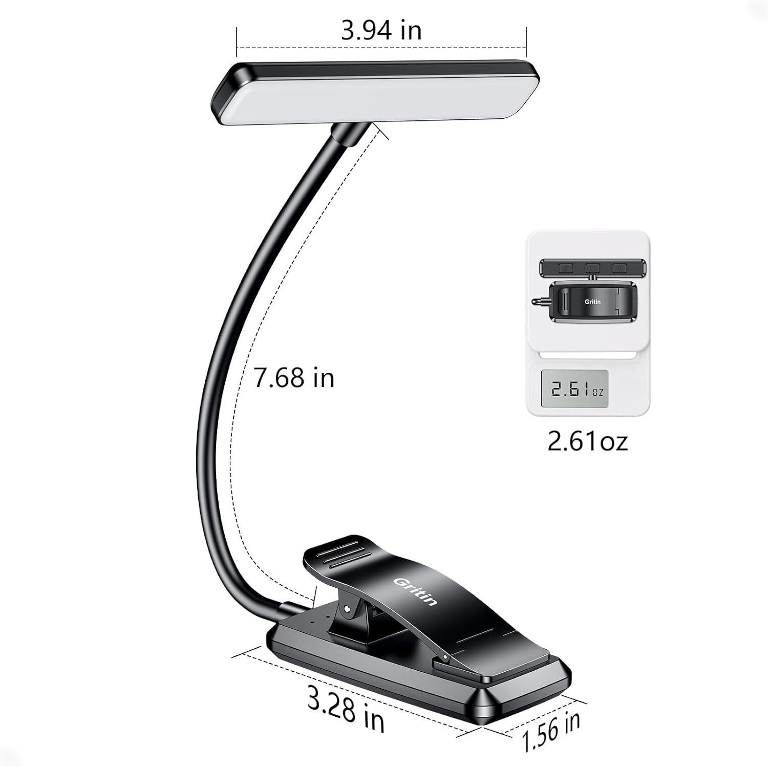 19 LED Book Light, Reading Light Book Lamp for Reading at Night with Memory Function, 3 Eye-Protecting Modes -Stepless Dimming, Long Battery Life, 360° Flexible Lamp for Bed