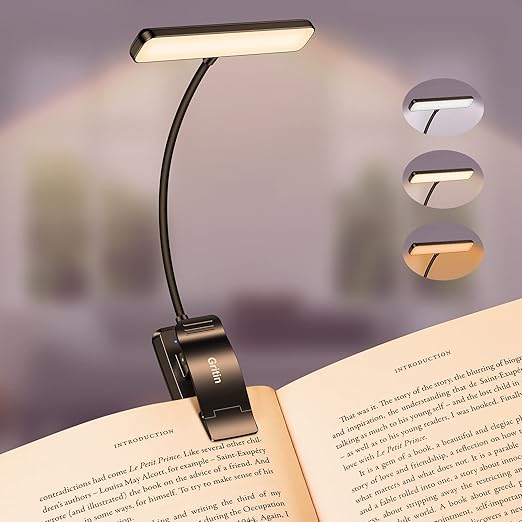 19 LED Book Light, Reading Light Book Lamp for Reading at Night with Memory Function, 3 Eye-Protecting Modes -Stepless Dimming, Long Battery Life, 360° Flexible Lamp for Bed