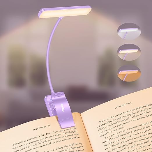 19 LED Book Light, Reading Light Book Lamp for Reading at Night with Memory Function, 3 Eye-Protecting Modes -Stepless Dimming, Long Battery Life, 360° Flexible Lamp for Bed