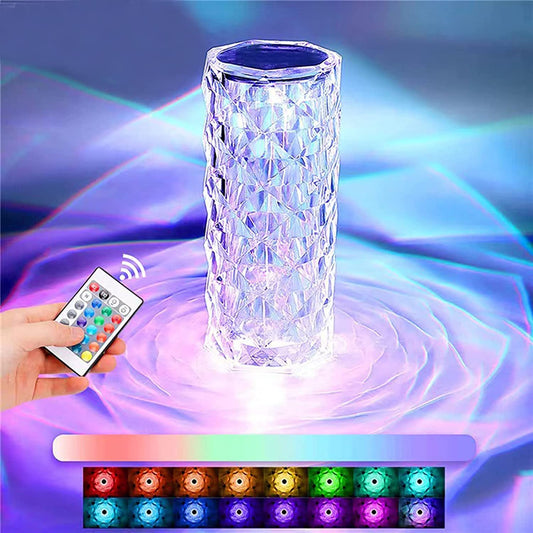 Diamond Table Lamp LED, 16 Colors USB Charging Touch Color Changing Crystal Atmosphere Desk Lamp with Remote Control