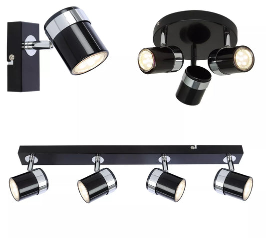 1/2/3 Way Modern Ceiling Spotlights GU10 Bulbs Adjustable Fitting Kitchen Lights