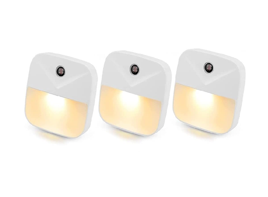 Lumi Stick-On Night Light, Warm White LED | Motion Sensor for Bathroom, Kitchen, Hallway, Stairs, Energy Efficient(Pack Of 3)