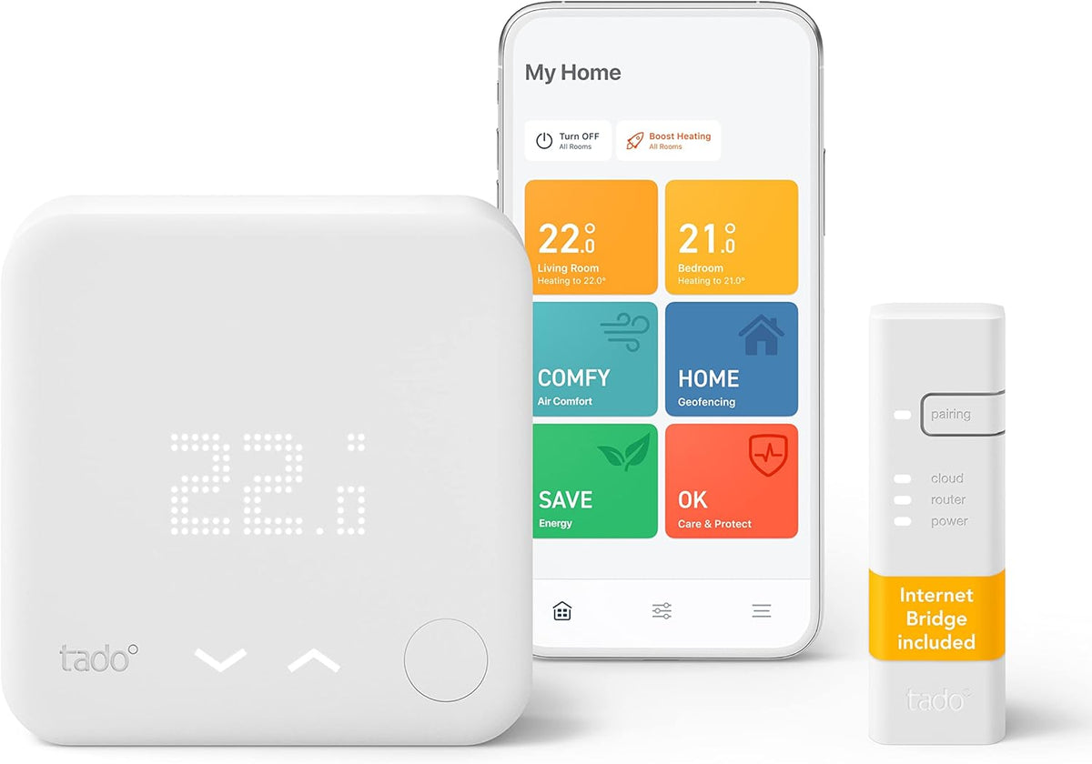 Smart Thermostat Starter Kit V3+ The Smart Thermostat Gives You Full Control Over Your Heating From Anywhere, Save Energy, Easy DIY Installation, Works With Amazon Alexa, Siri, and Google