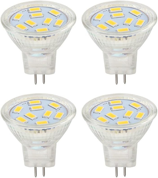 LED MR11 Light Bulbs 2W 12V, GU4 Warm White 3000K, 20W Halogen Equivalent, MR11 G4/GU4.0 LED Light Bulb for Home, Landscape, Recessed, Track Lighting (Pack of 4) [Energy Class A++]