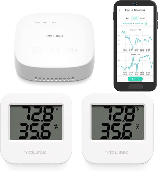 SpeakerHub & Two Temperature/Humidity Sensors Smart Home Starter Kit – Audio Hub Plays Tones/Sounds, Spoken Messages, LoRa-Powered ¼ Mile Range, Compatible with IFTTT, WiFi Required