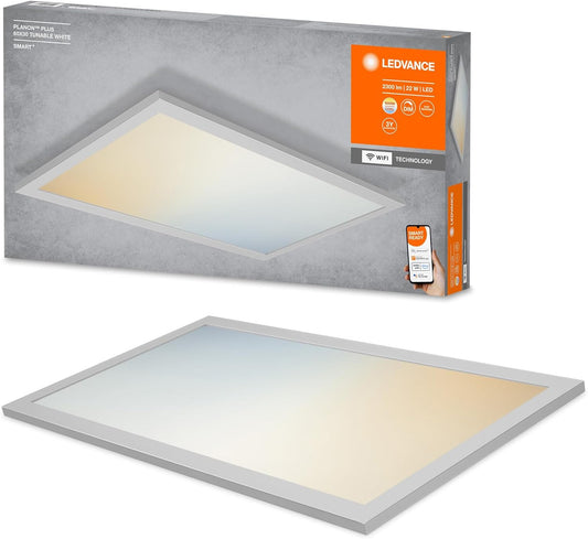 LEDVANCE Smart LEDPanel Luminaire with WiFi Technology for Indoor Use, Tunable White (3000-6500K), 600 mm X 300 mm, Compatible with Google and Alexa Voice Control, SMART+ ORBISPLUS Tunable White [Energy Class F]