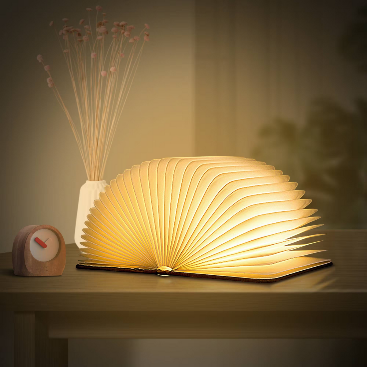 Wooden Folding Book Lamp, LED Book Light, Table/Desk Lamp for Home, Office & Room Decor, Bright Enough For Reading - thelights4u.com